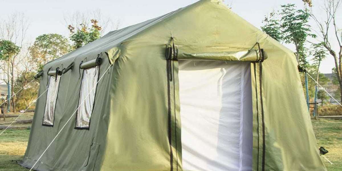What are the main uses of inflatable military tents?