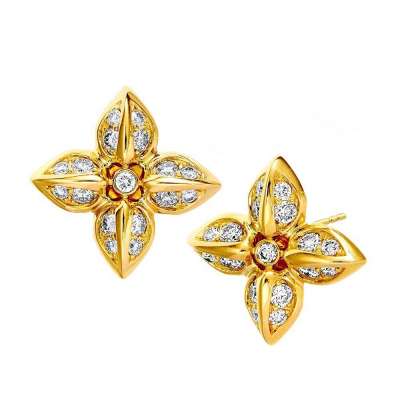 Syna 18K Yellow Gold Fancy Diamond Earrings Profile Picture