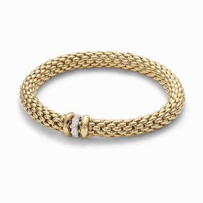 Love Nest Yellow Gold Diamond Woven Bracelet Profile Picture