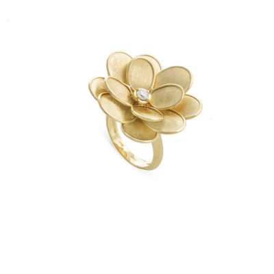 Petali 18K Yellow Gold and Diamond Large Flower Ring Profile Picture