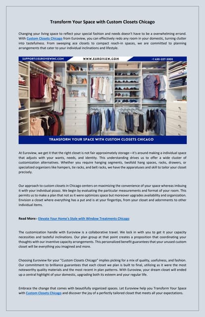 Custom Closets Chicago Optimize Your Space Today | PDF