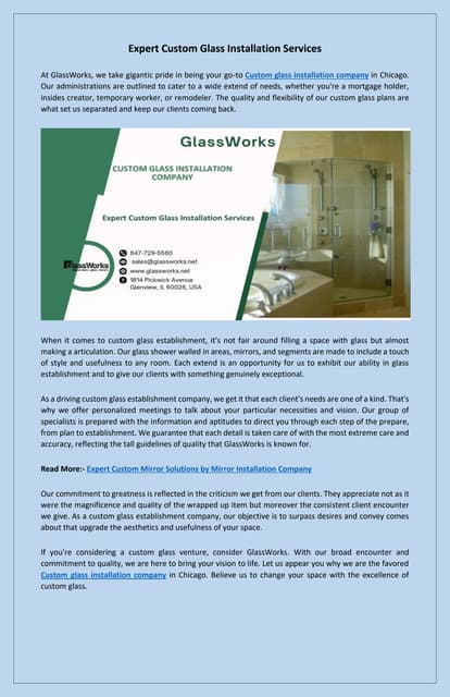 Leading Custom Glass Installations in Chicago | PDF